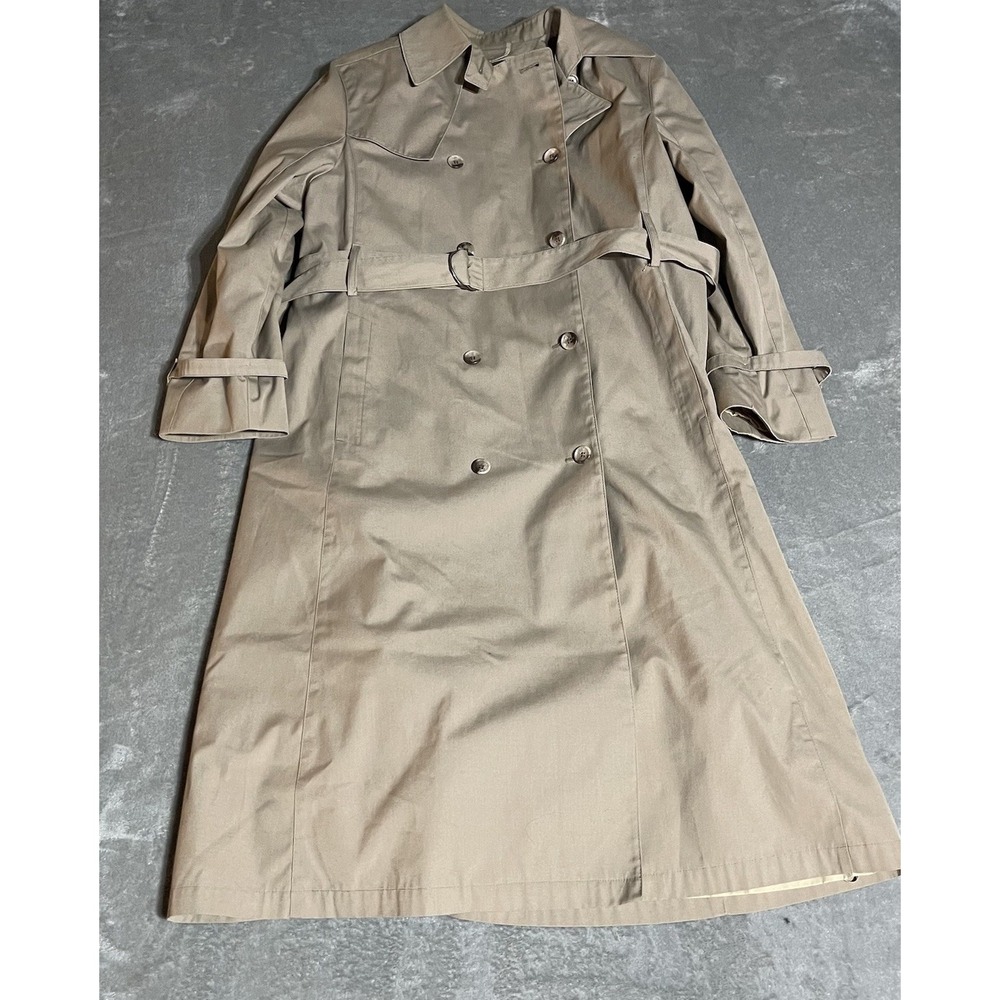 Vintage London Fog‎ Trench Coat Womens 14P Maincoat Flannel Lined Old Money
